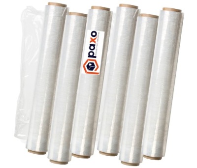 PAXO FOLIA STRETCH 3kg STRECZ TRANSPARENT BEZBARWNA ROLKA MOCNA XXL 6 SZTUK