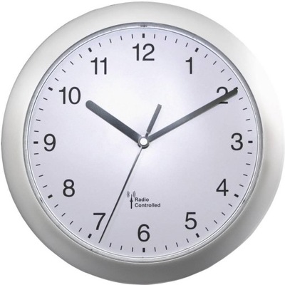 Zegar ścienny, analogowy, radiowy, 25 cm x 3,8 cm