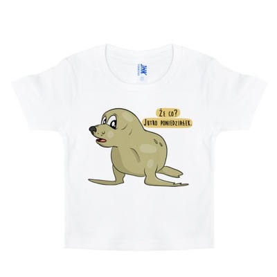 Zabawna koszulka baby zwierzęta fajna foka 0