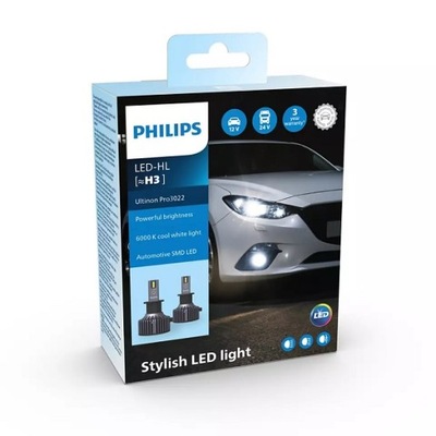 LUZ DIODO LUMINOSO LED ULTINON PRO3022 6000K H3 2 PIEZAS  