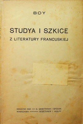 Studya i szkice z literatury francuskiej 1920 r
