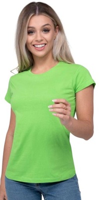 Koszulka T-shirt bawełna Cert. kolory limonka M 38