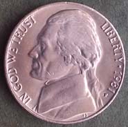 USA 5 centów 1981 P
