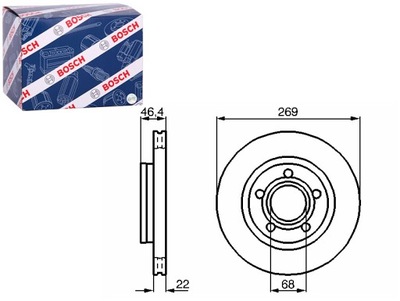 ДИСКИ ТОРМОЗНЫЕ ТОРМОЗНЫЕ 2 ШТУКИ. ЗАД AUDI A8 D2 2.5D-6.0 03.94-09.02 BOSCH