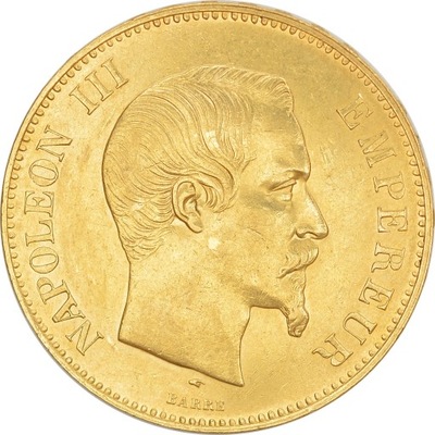 23.FRANCJA, NAPOLEON III, 100 FRANKÓW 1857 A