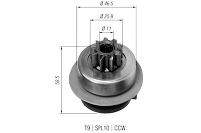 MAGNETI MARELLI BENDIKS ARRANCADOR VW GOLF 3 1.9D 08.93-08.97  