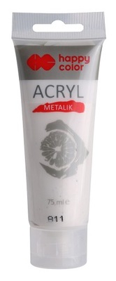 FARBA AKRYLOWA tuba HAPPY COLOR 75ml srebro satyna