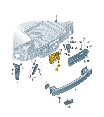 Element крепёжный бампер задняя левый audi a6 a7 c8 фото №1
