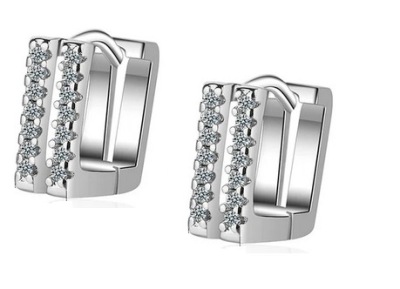 KOLCZYKI SREBRO PLATEROWANE KOLUSZKA KWADRATOWE P 1920