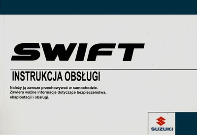 SUZUKI SWIFT POLSKA MANUAL MANTENIMIENTO 2017-2023.  