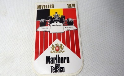 MARLBORO TEAM TAEXACO NIVELLES 1974 STARA NAKLEJKA