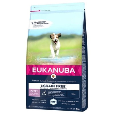 EUKANUBA Grain Free Puppy Small/Medium Breed Ocean Fish - suché krmivo pre Mr