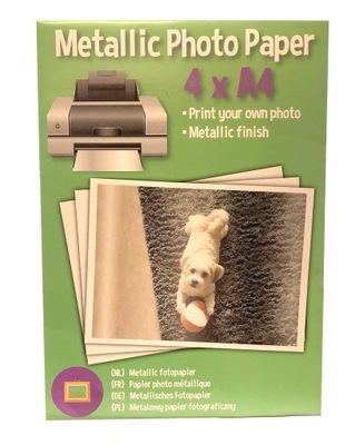 Metaliczny papier fotograficzny, 4 arkusze