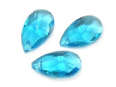 Migdał szklany Aquamarine 22 mm - 2 sztuki