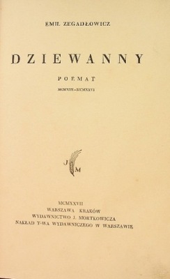 Emil Zegadłowicz - Dziewanny 1927 r.