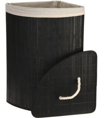 Kosz na pranie Excellent Houseware, bambus, 35x35x60 cm, czarny