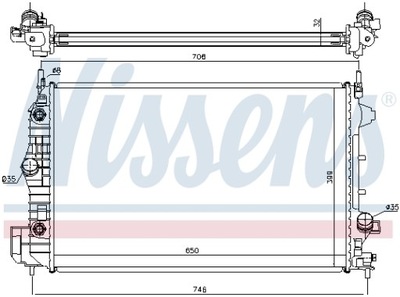 РАДИАТОР ДВИГАТЕЛЯ NISSENS 63113A 1300412