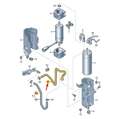 Vw transporter vi t6 fuel line 7e0130307k фото №1