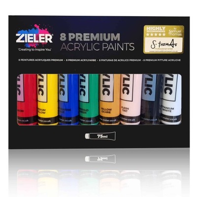 Zieler zestaw farb akrylowych 8 Premium acrylic