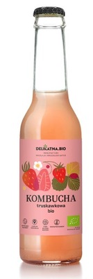 Kombucha truskawkowa bio 270 ml - delikatna (zakwasownia)