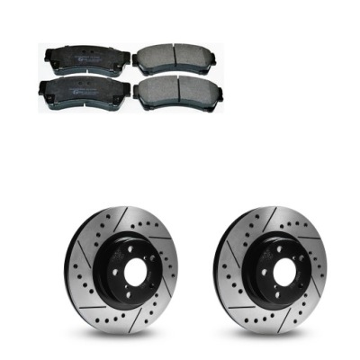 Тормозные диски перфорированные проточные+ тормозные колодки перед mazda 6 gh фото №1