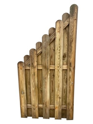Płot drewniany deskowy skośny 90x180/90 cm 2 SZTUKI