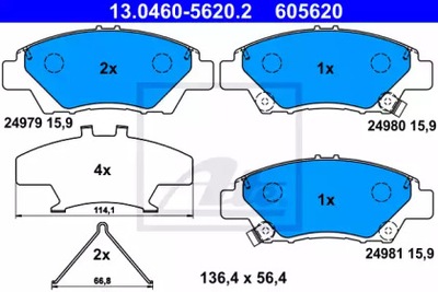 ZAPATAS DE FRENADO HONDA ATE  