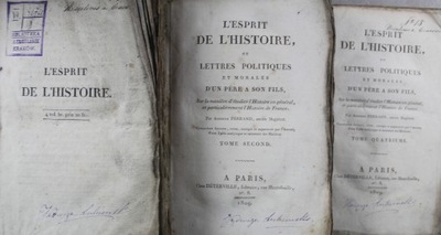 Lesprit de Lhistoire 3 tomy 1809r.