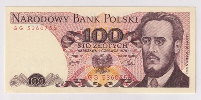 100 Złotych Polska 1979 Seria GG