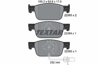 TEXTAR 2238301 КОЛОДКИ ДИСКОВЫЕ ТОРМОЗНОЕ фото