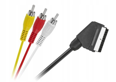 Kabel przewód EURO SCART - 3 x RCA 1,5m