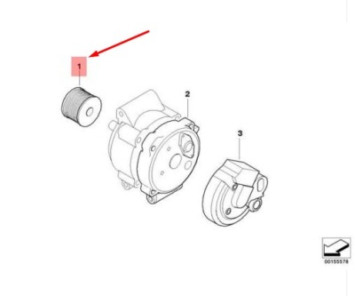 Mini cooper r50 шків генератора 12317792740 7792740 оригінальні фото №1