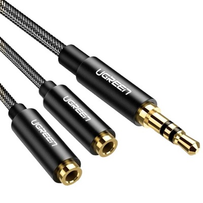 Kabel audio 2x słuchawki AUX kabel jack 3,5mm 25cm