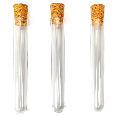 Próbówka menzurka szklana cylinder korkiem naturalnym 16x180 mm formikarium