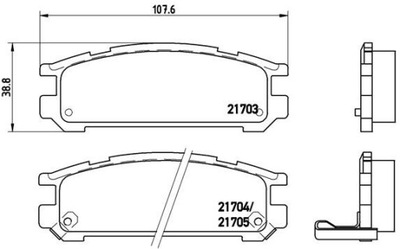 ZAPATAS DE FRENADO PARTE TRASERA SUBARU IMPREZA 93-98 PARTE TRASERA  