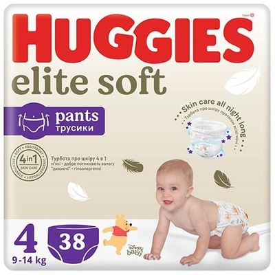 HUGGIES Pieluchomajtki Elite Soft 4 (9-14kg) 38szt