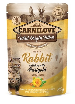 CARNILOVE Cat Pouch Rabbit Marigold 6x85g