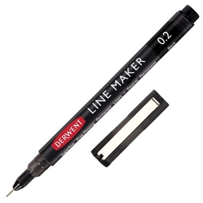 Cienkopis kreślarski pisak marker do kaligrafii Line Maker Derwent 0,2 mm