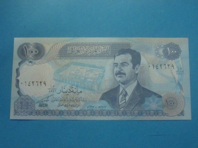 Irak Banknot 100 Dinars 1994 UNC P-84b Rzadszy