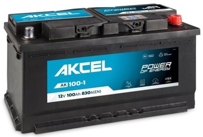 АККУМУЛЯТОР 12V 100AH 830A P+ AKCEL VARTA CLARIOS AK-100-1