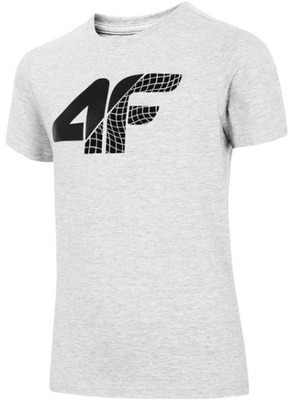 4F T-SHIRT CHŁOPIĘCY KOSZULKA _ JTSM022B _ szara _ r. 146