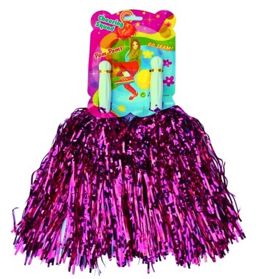 2 sztuki pomponów para czirliderki różowe POMPON CHEERLEADERKI pompony