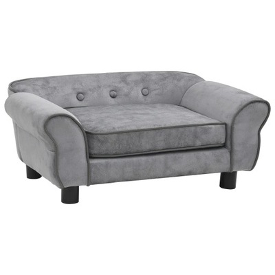 Sofa dla psa, szara, 72x45x30 cm, pluszowa