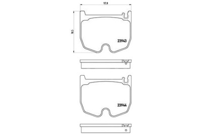 КОЛОДКИ ТОРМОЗНЫЕ MERCEDES W215 CL600 02- BREMBO