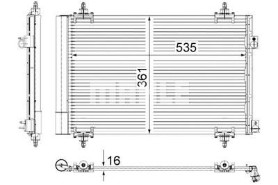MAHLE KONDENSATORIUS KONDICIONAVIMO DS DS 4 DS 5 CITROEN C4 GRAND PICASSO I 