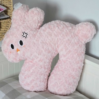 Poduszka maskotka w kształcie królika 40 cm różowy