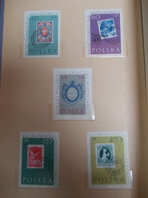 Fi 1007-1011**. 100-lecie polskiego znaczka pocztowego z 1960 roku.