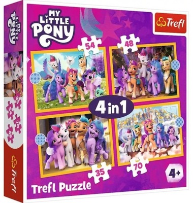 Puzzle 4 w 1 Poznaj kucyki Pony Trefl