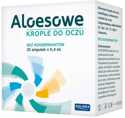 ALOESOWE KROPLE DO OCZU 20 AMPUŁEK x 0.4 ml