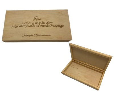 Pudełko z grawerem PAMIĄTKA BIERZMOWANIA upominek 20x11 cm prezent